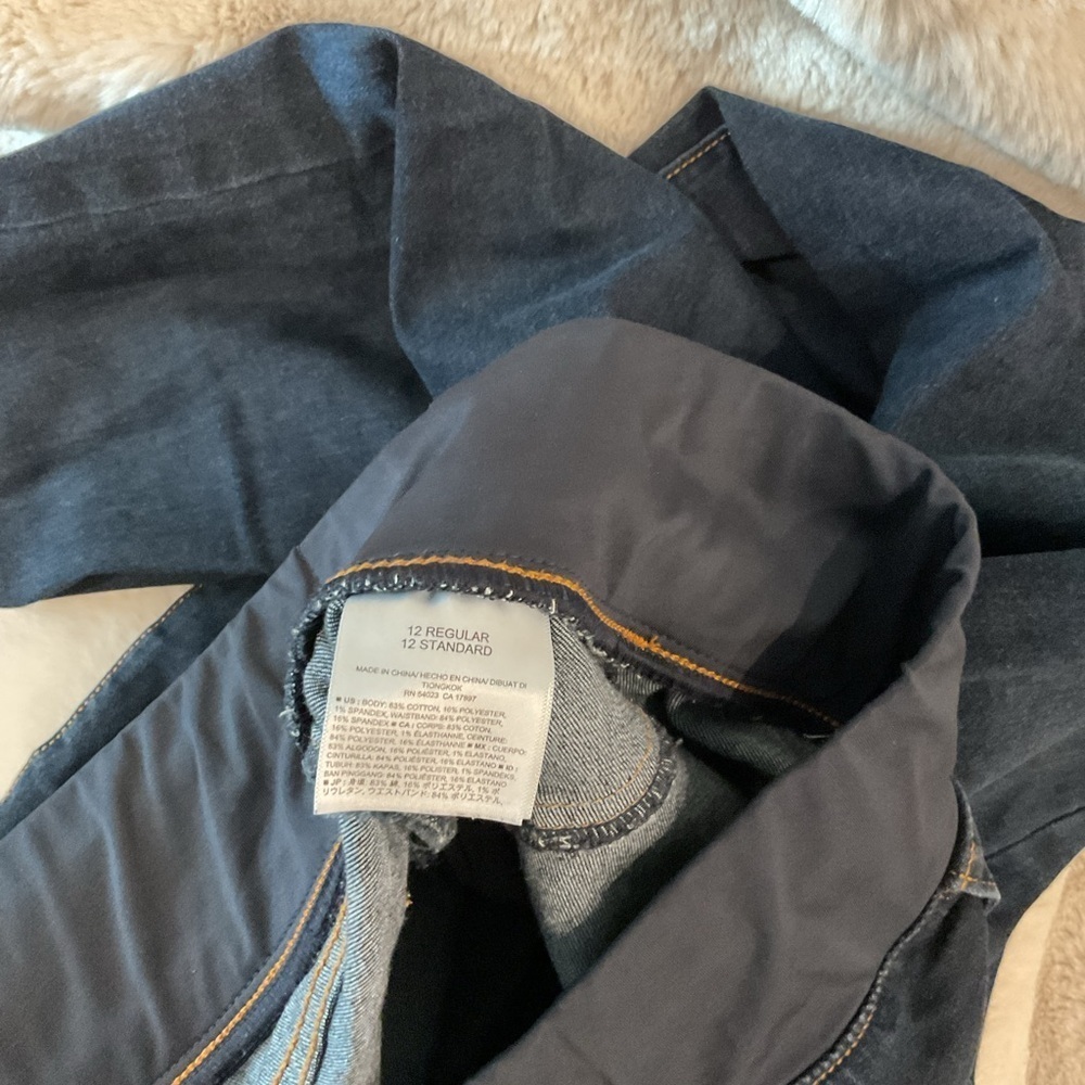 Dark Wash Maternity Jeans with Comfortable Stretch Low Panel - Picture 3 of 4